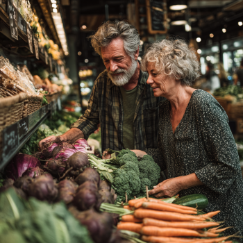 Healthy senior woman reviewing nutrition plan with specialist